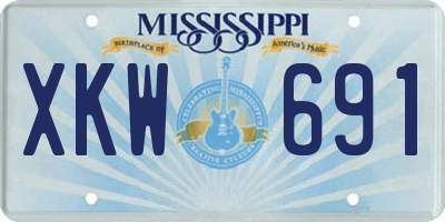 MS license plate XKW691
