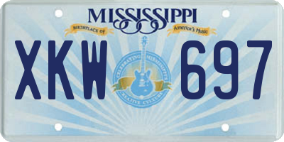 MS license plate XKW697