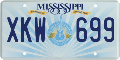 MS license plate XKW699