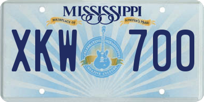 MS license plate XKW700