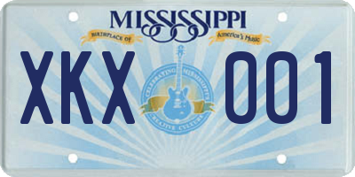 MS license plate XKX001