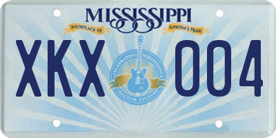 MS license plate XKX004