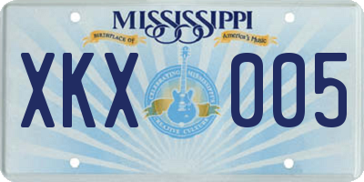 MS license plate XKX005