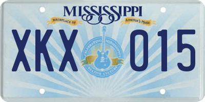 MS license plate XKX015