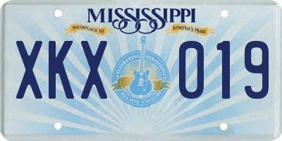 MS license plate XKX019
