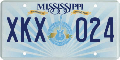 MS license plate XKX024