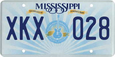 MS license plate XKX028