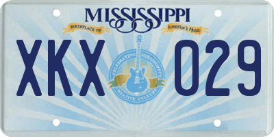 MS license plate XKX029