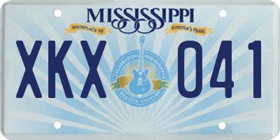 MS license plate XKX041