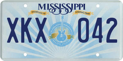 MS license plate XKX042