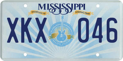 MS license plate XKX046