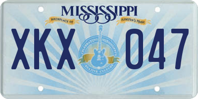 MS license plate XKX047