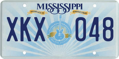 MS license plate XKX048