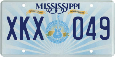 MS license plate XKX049