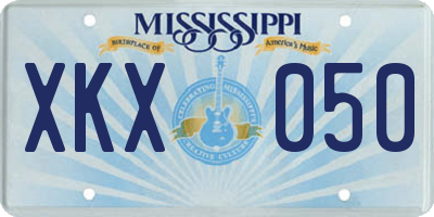 MS license plate XKX050