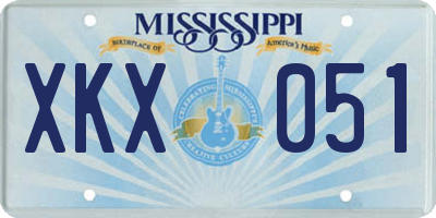 MS license plate XKX051