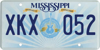 MS license plate XKX052