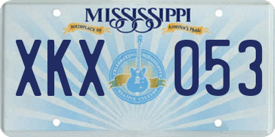 MS license plate XKX053