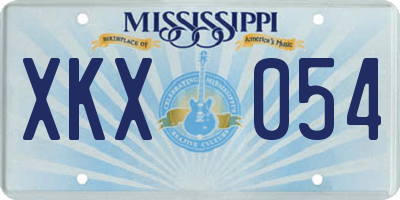 MS license plate XKX054