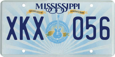 MS license plate XKX056