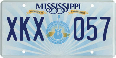 MS license plate XKX057
