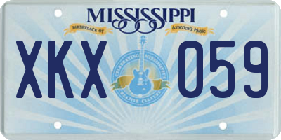 MS license plate XKX059