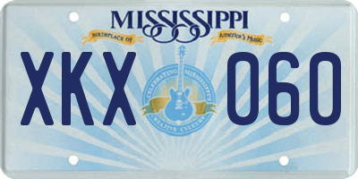MS license plate XKX060