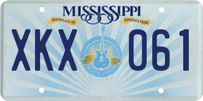 MS license plate XKX061