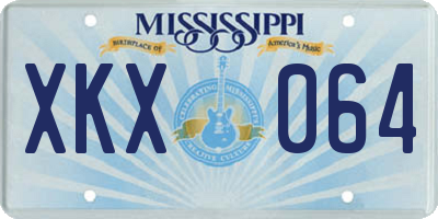 MS license plate XKX064
