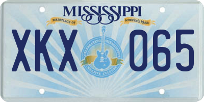 MS license plate XKX065