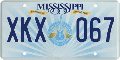 MS license plate XKX067
