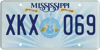 MS license plate XKX069