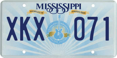 MS license plate XKX071