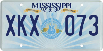 MS license plate XKX073