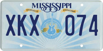 MS license plate XKX074