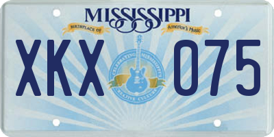 MS license plate XKX075