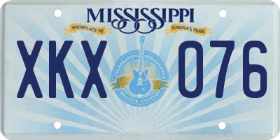 MS license plate XKX076