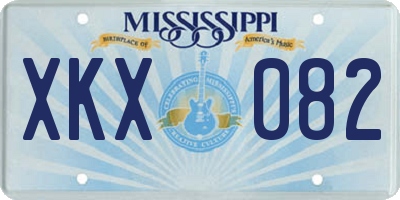MS license plate XKX082