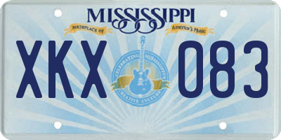 MS license plate XKX083