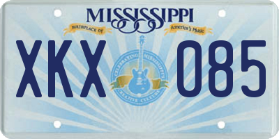 MS license plate XKX085