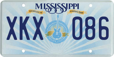 MS license plate XKX086