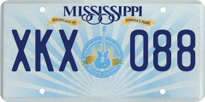 MS license plate XKX088