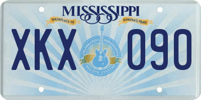 MS license plate XKX090