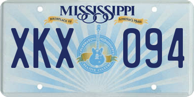 MS license plate XKX094