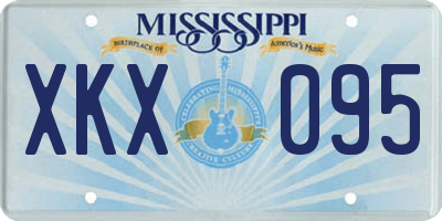 MS license plate XKX095
