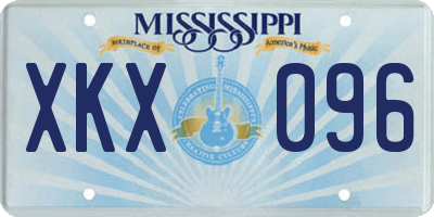 MS license plate XKX096
