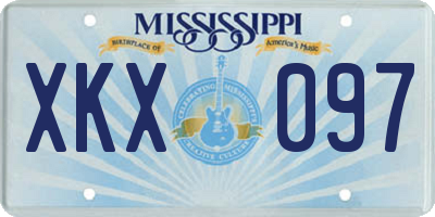 MS license plate XKX097