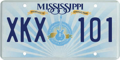 MS license plate XKX101