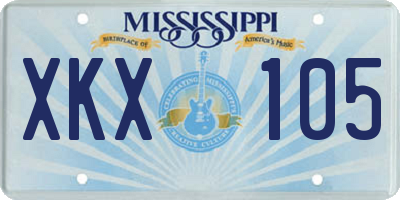 MS license plate XKX105