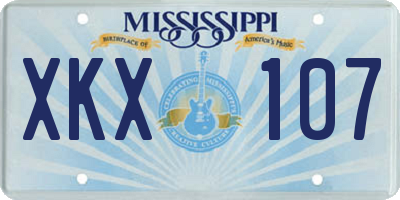 MS license plate XKX107